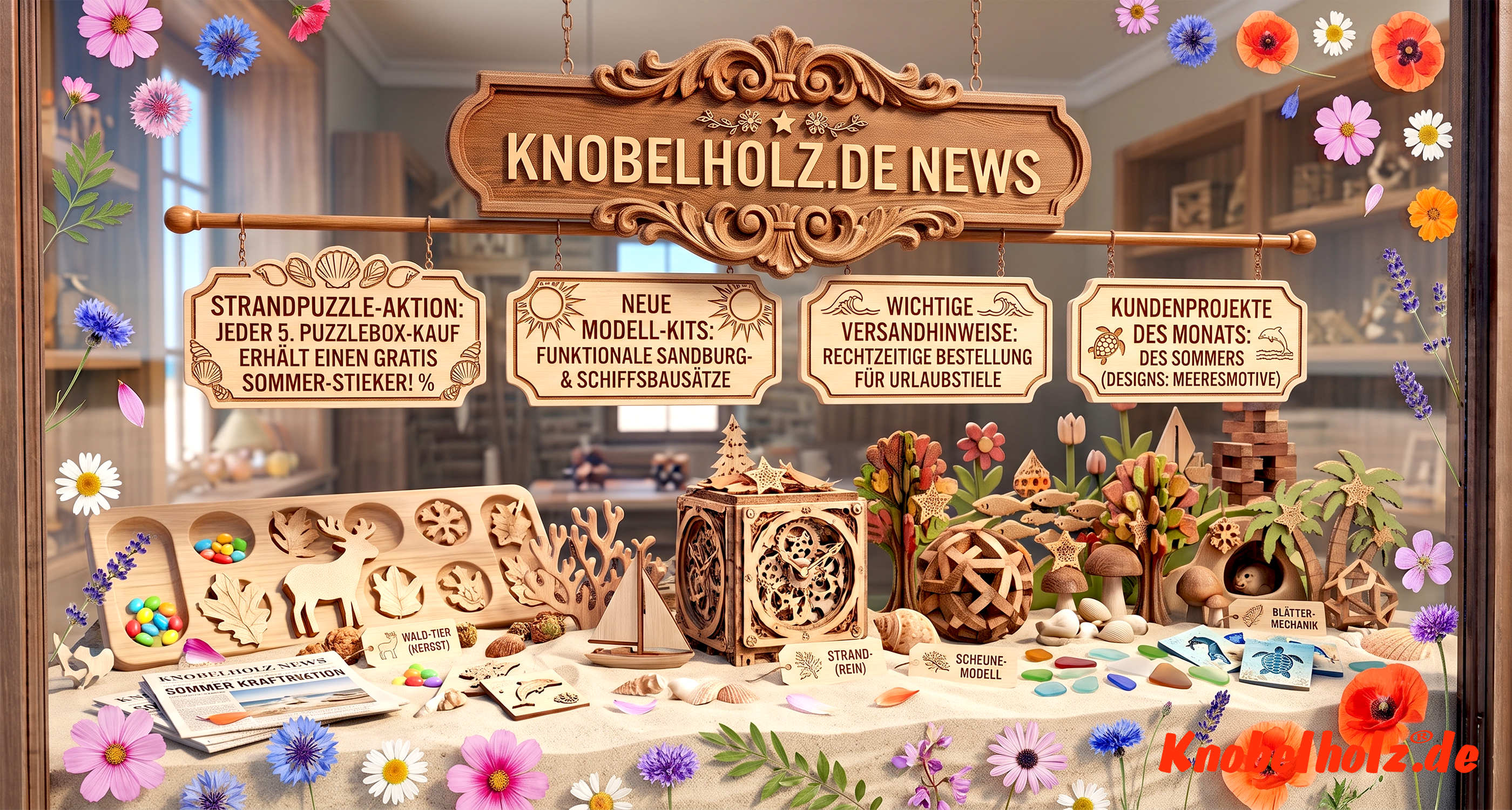 Ecco gli ultimi aggiornamenti, annunci e novità da Knobelholz.de su tutti i giochi da tavolo e i puzzle in legno.