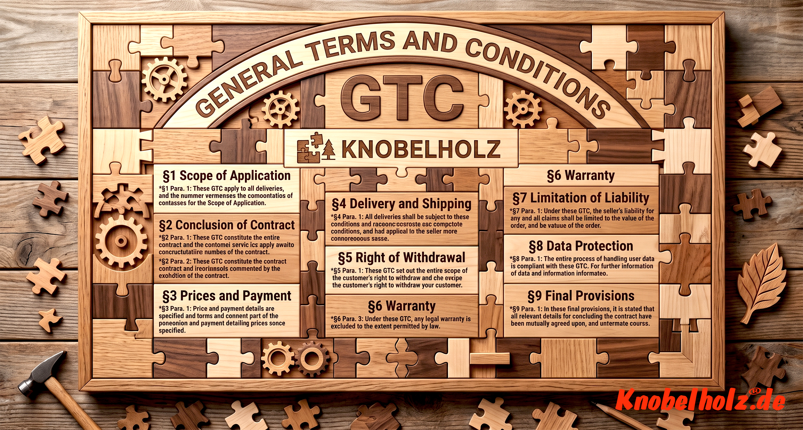 Here you will find the General Terms and Conditions (T&Cs) of Knobelholz.