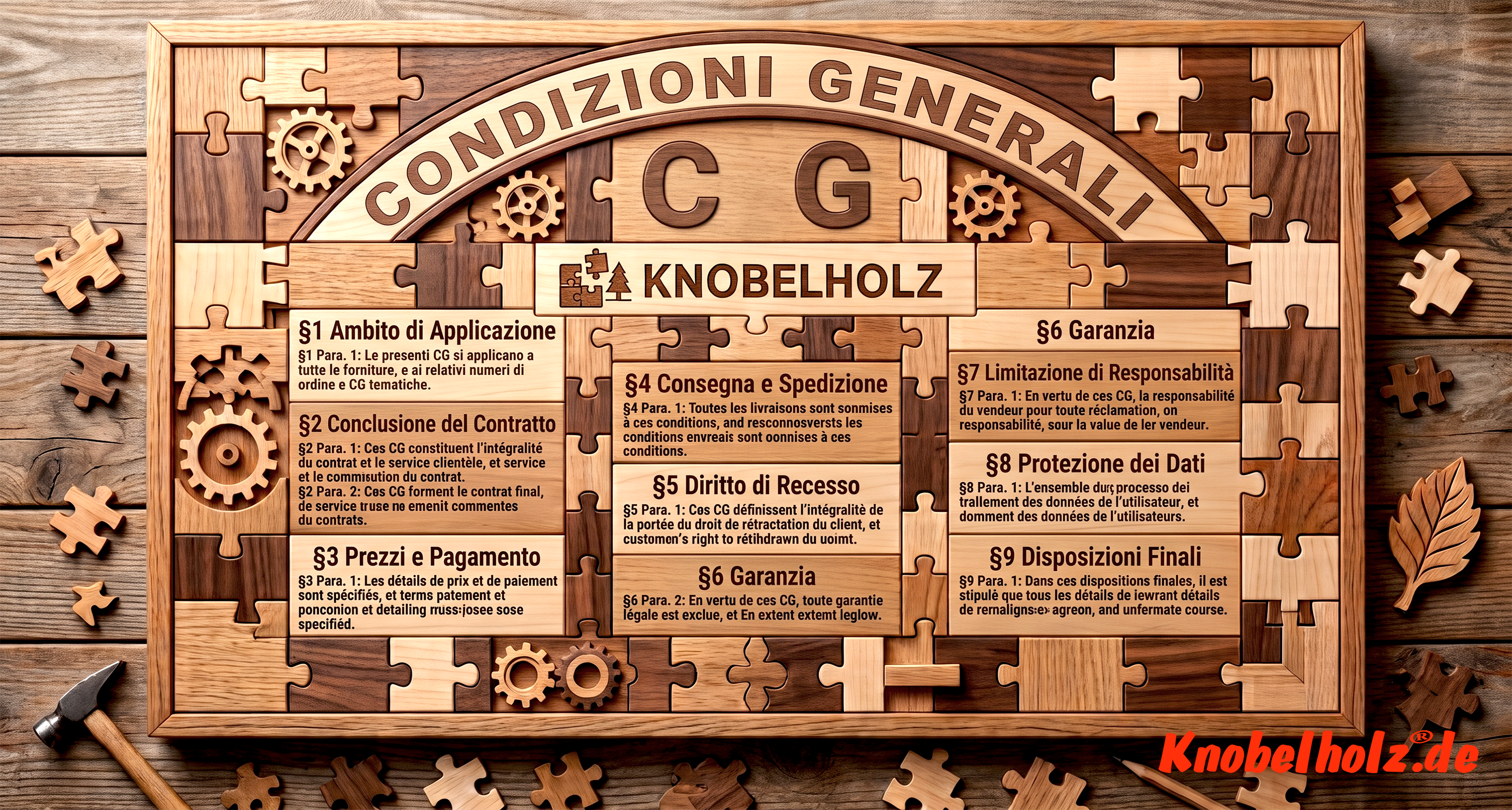 Qui potete trovare le condizioni generali di vendita (CGV) di Knobelholz.