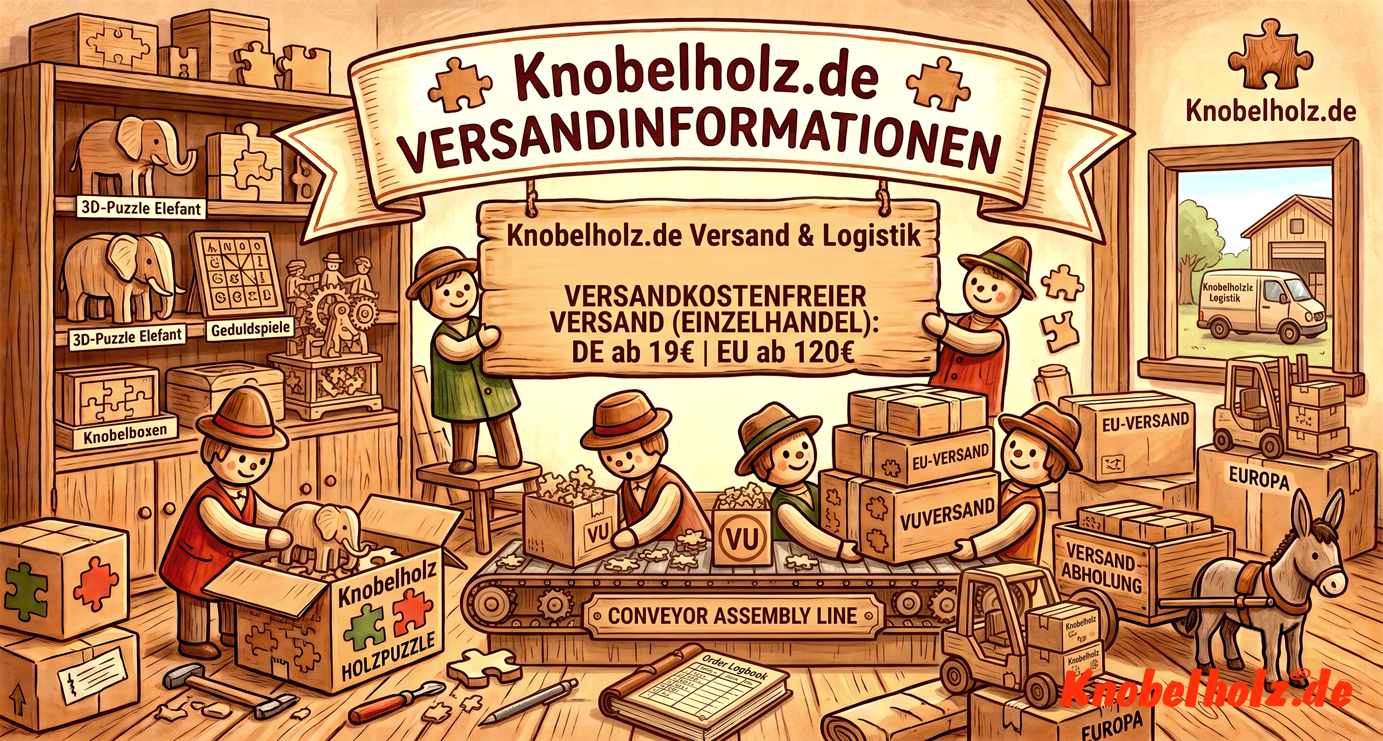 Knobelholz Versandinformationen und Lieferzeiten Bei Knobelholz können Sie sich Ihr Paket bequem nach Hause liefern lassen.
