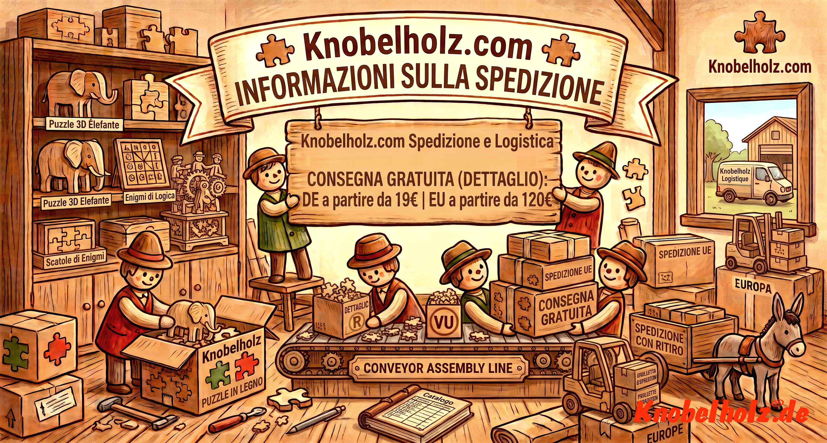 Informazioni su spedizione e tempi di consegna di Knobelholz: con Knobelholz, puoi ricevere il tuo pacco comodamente a casa.