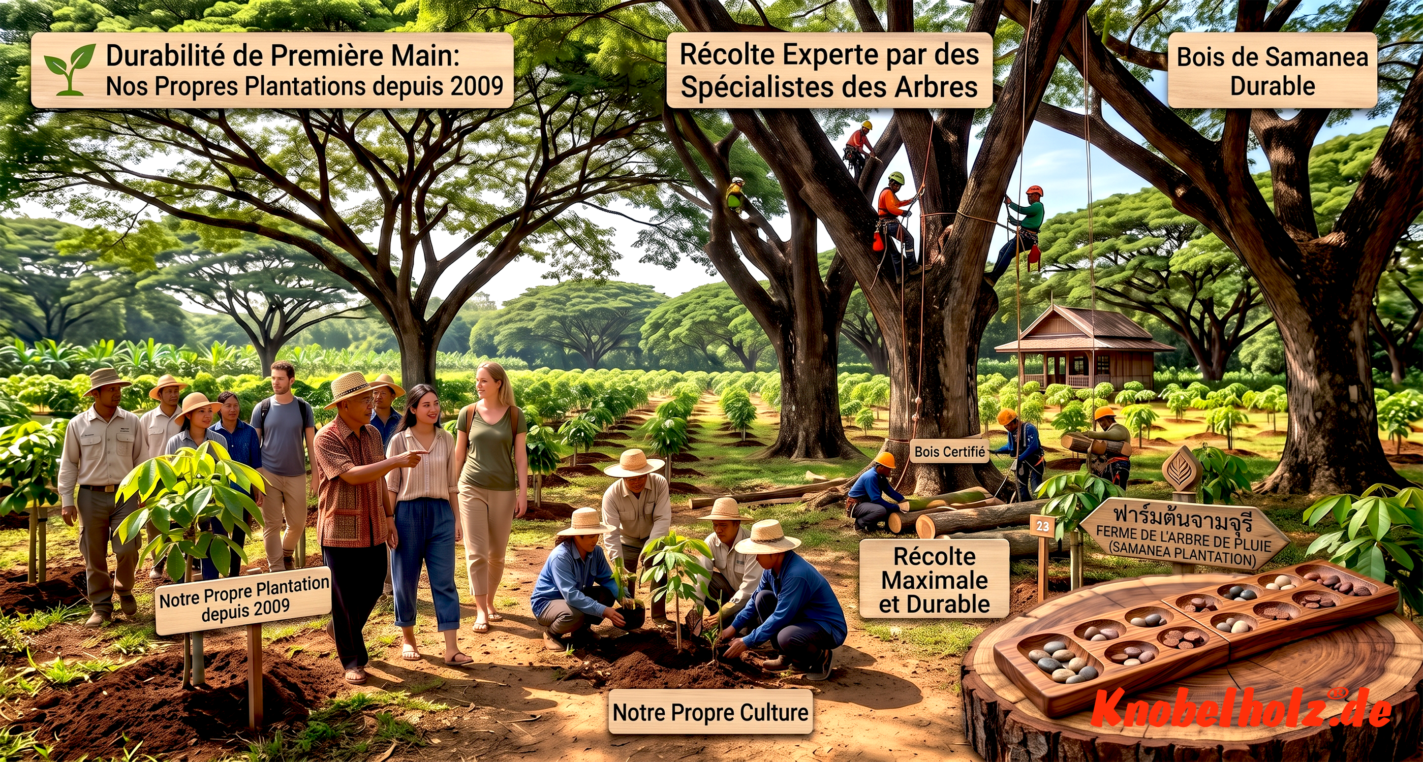 Du jeune plant au jeu préféré : Des jeux en bois durables issus de nos propres plantations à Chiang Mai