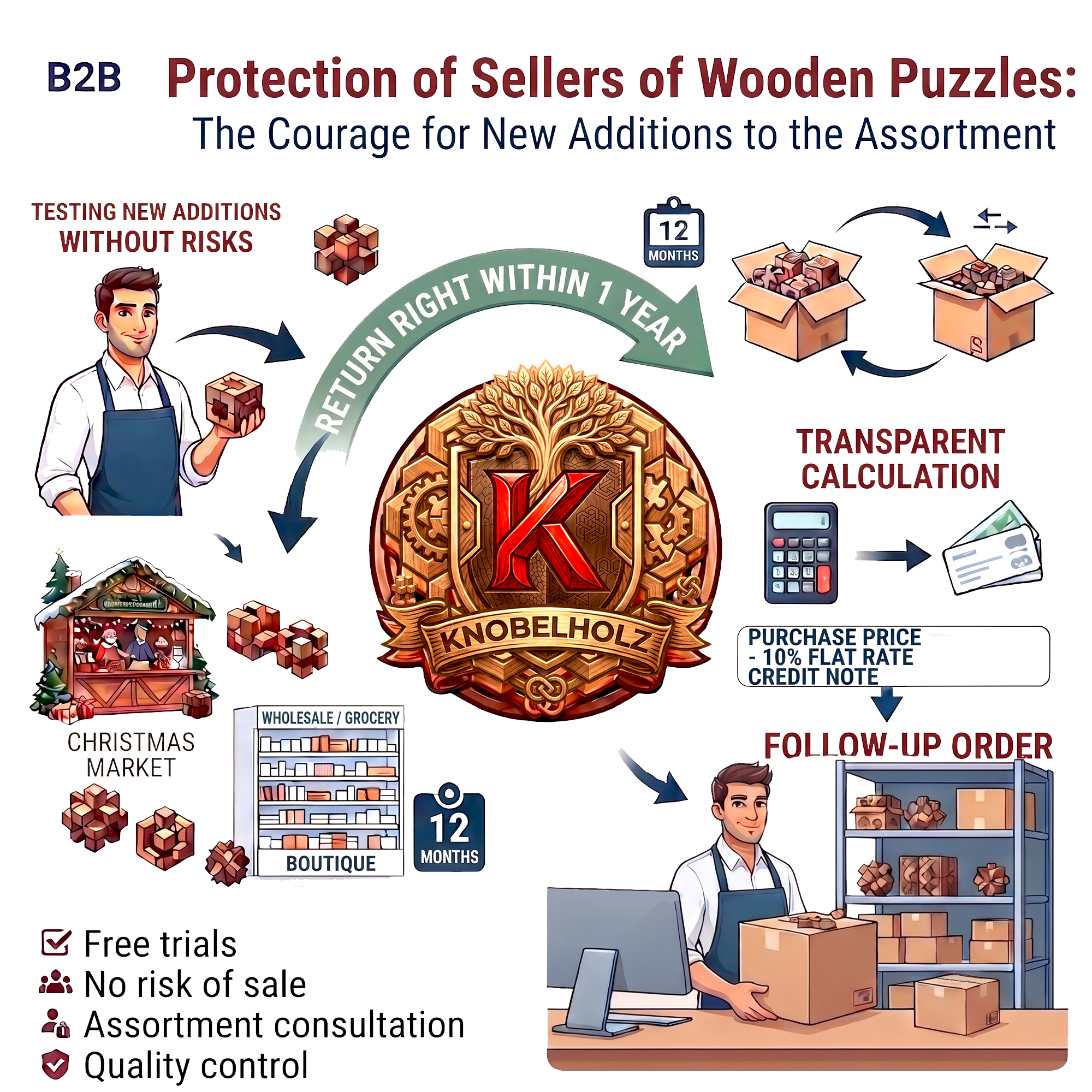B2B Wholesale of Wooden Puzzle Games with Return Option for Slow-Moving Stock – Low-Risk Ordering for Christmas Markets