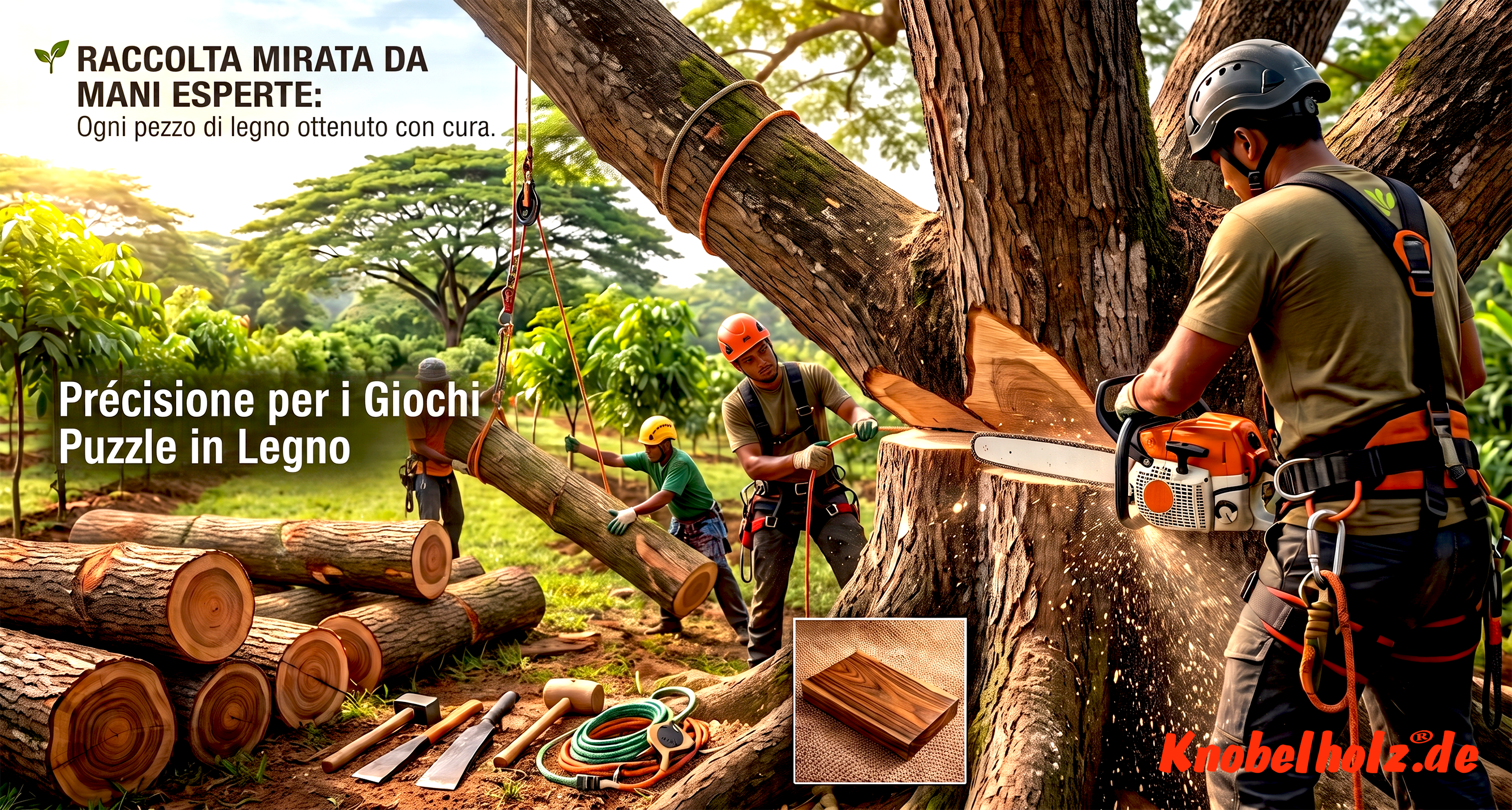 Raccolta delicata e a "zero sprechi": Knobelholz raccoglie alberi dalla propria piantagione.