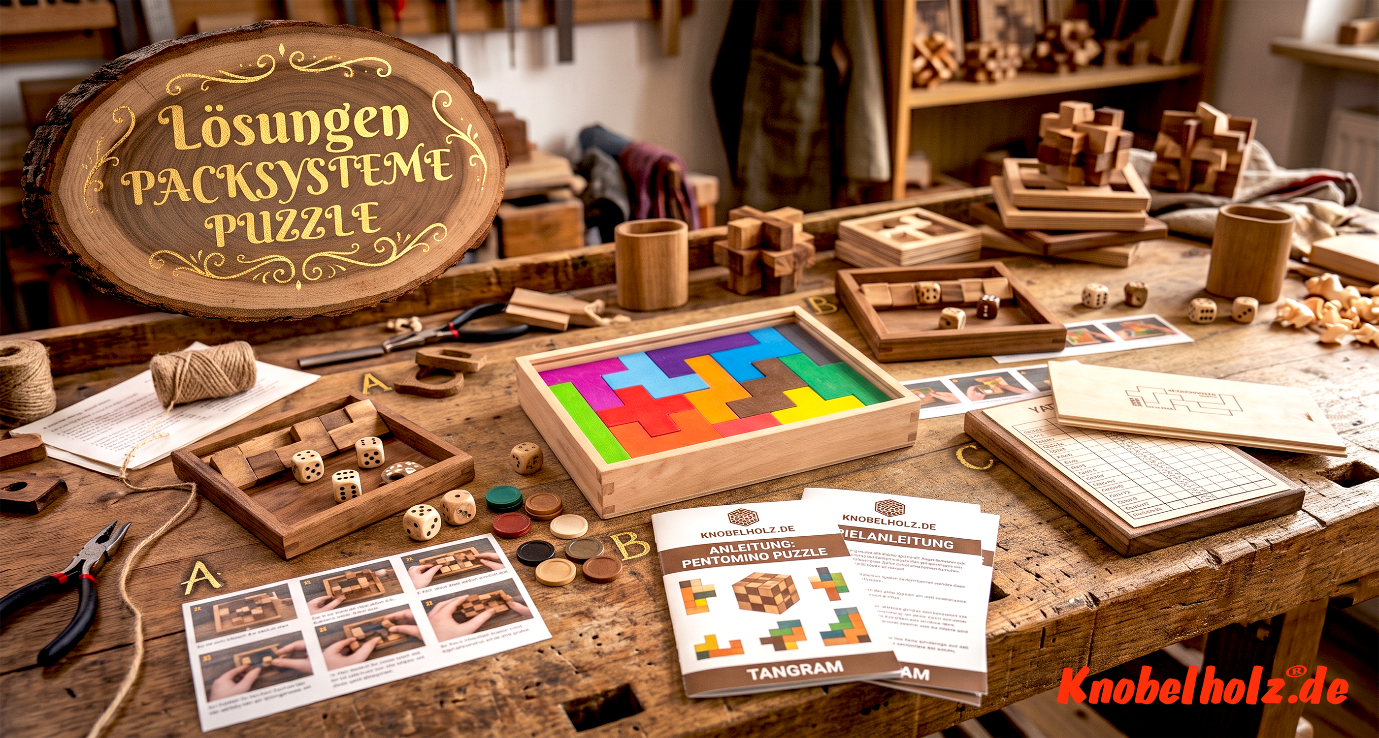 "3D-Pentomino Lösungen | Schritt-für-Schritt-Bauanleitungen auf Knobelholz.de"