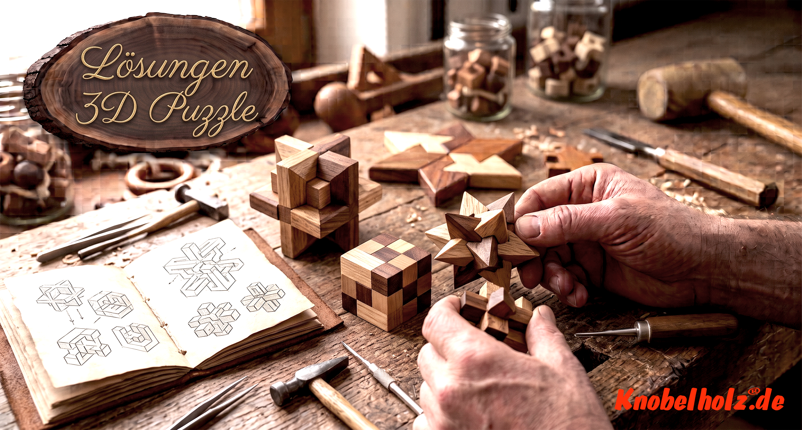 knobelholz Lösungen für 3D Puzzle und Knobelspiele Auflösungen