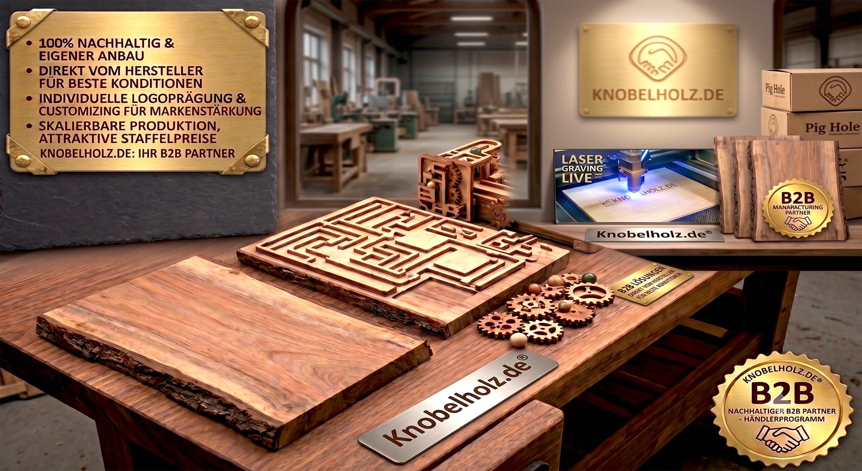 B2B & Großhandel – Exklusive Holzspiele & Werbegeschenke direkt vom Hersteller Knobelholz