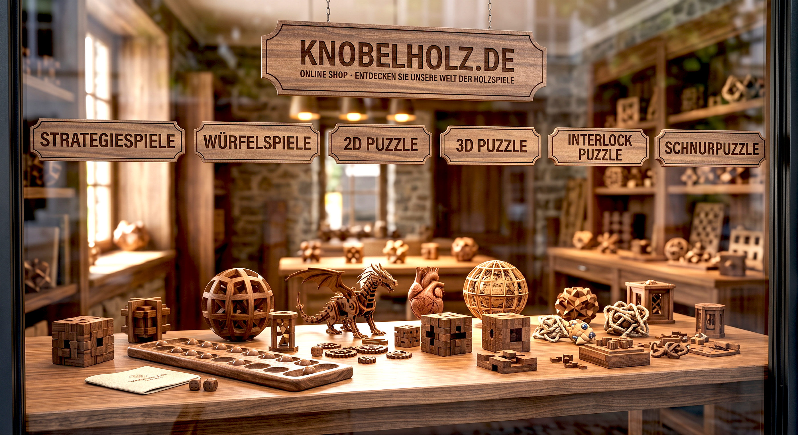 Knobelholz Shop mit Brettspielen Knobelspielen und Puzzle aus Holz