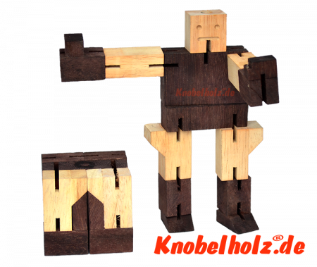 Puzzleman is a moderately difficult puzzle and is ideal for adults and older children. Comes in natural wood, the cube measures 6.5x6.5x6.5cm samanea cubeboter puzzle